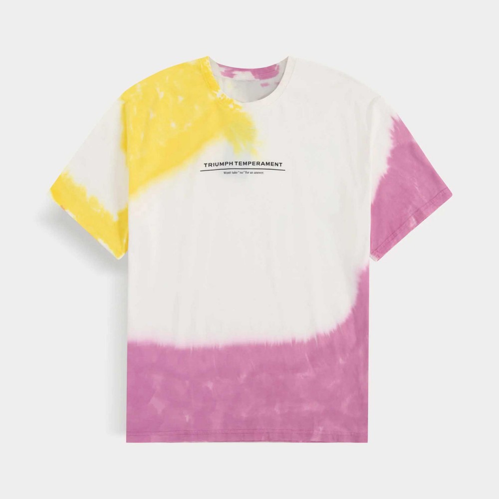 Tie & Dye Slogan Print T-shirt