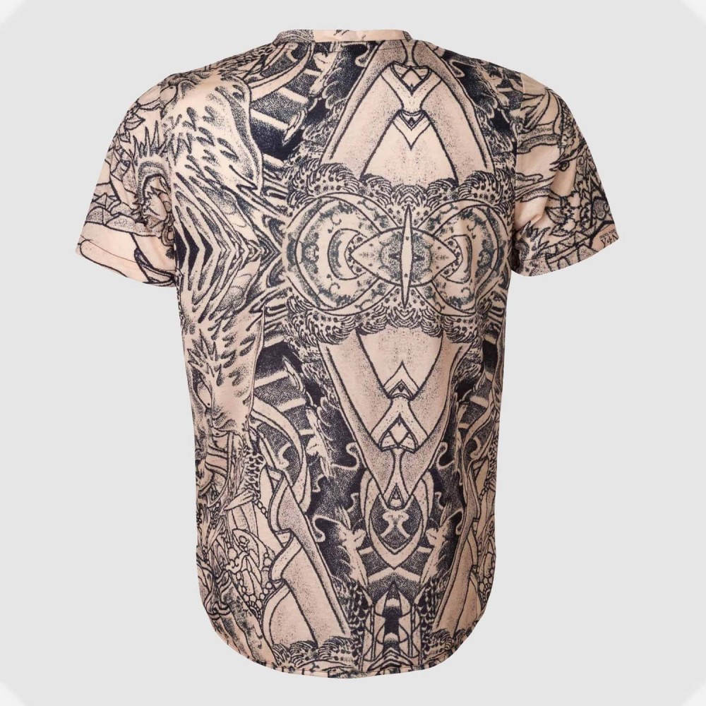 Short Sleeves Tattoo Men V-neck T-Shirt