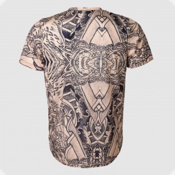 Short Sleeves Tattoo Men V-neck T-Shirt