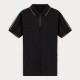 Polo Shirt With Zip & Tipping Detail