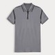 Polo Shirt With Zip & Tipping Detail