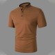 Mock Neck Contrast Trim Polo Shirt