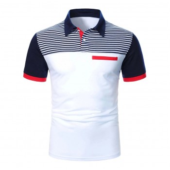 Colorblock Striped Polo Shirt