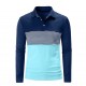 Striped Print Colorblock Polo Shirt