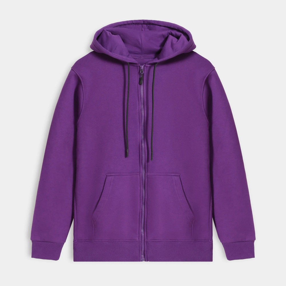 Solid Zipper Hoodie