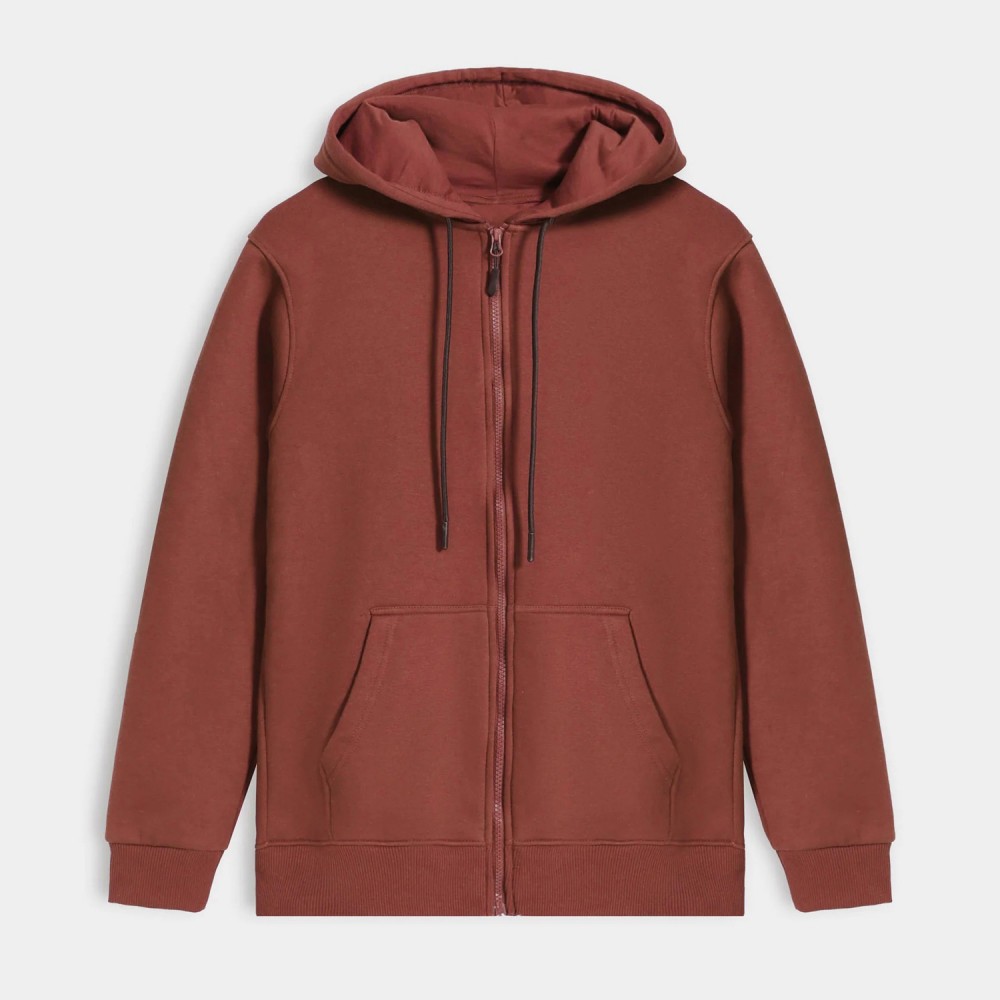 Solid Zipper Hoodie