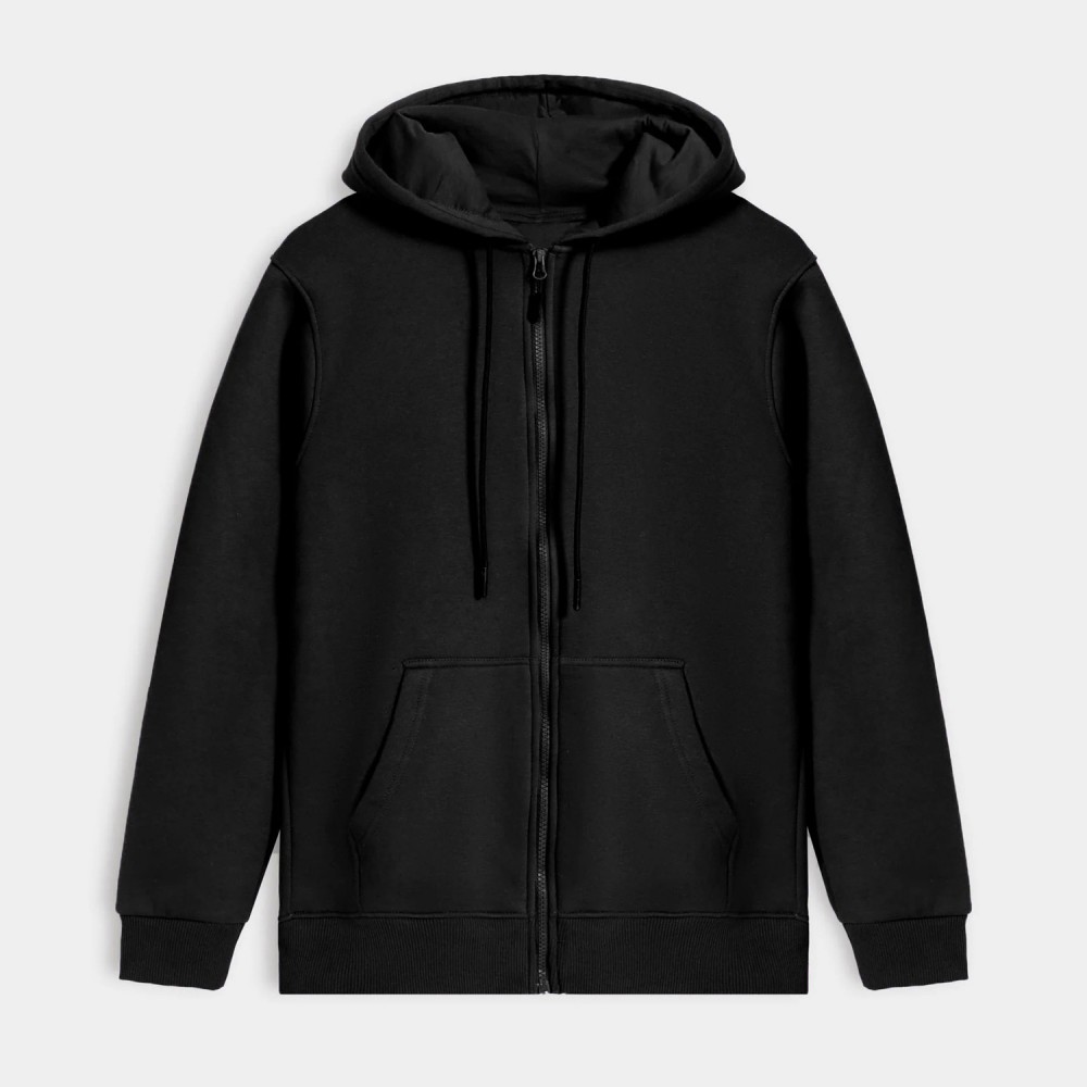 Solid Zipper Hoodie