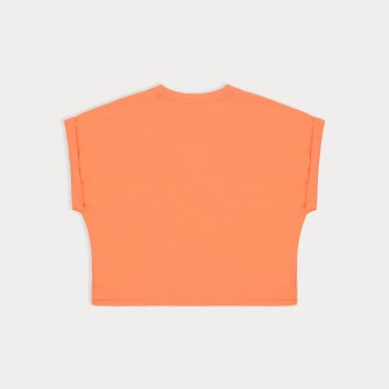 Cropped T-shirt With Turned-up Sleeves