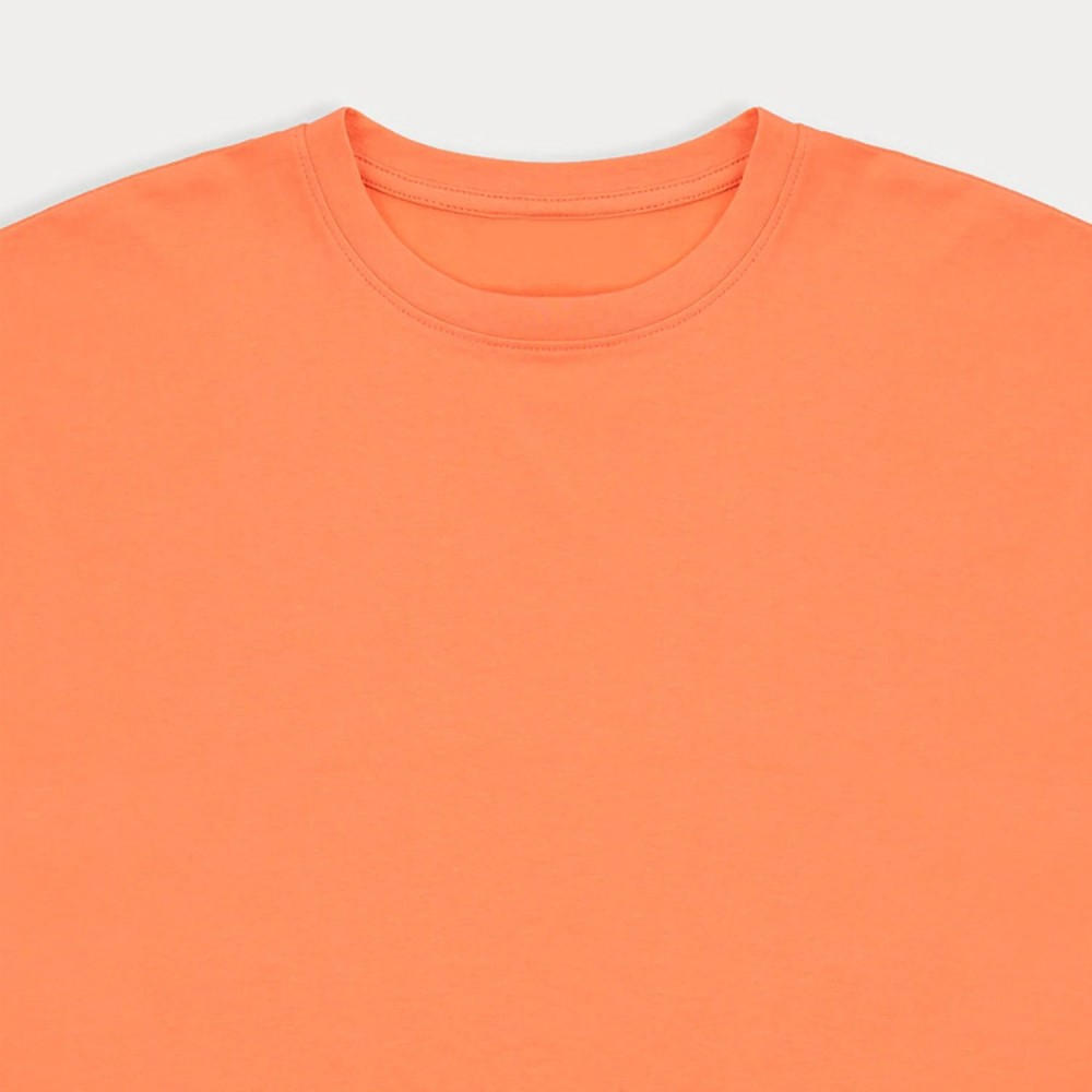 Cropped T-shirt With Turned-up Sleeves