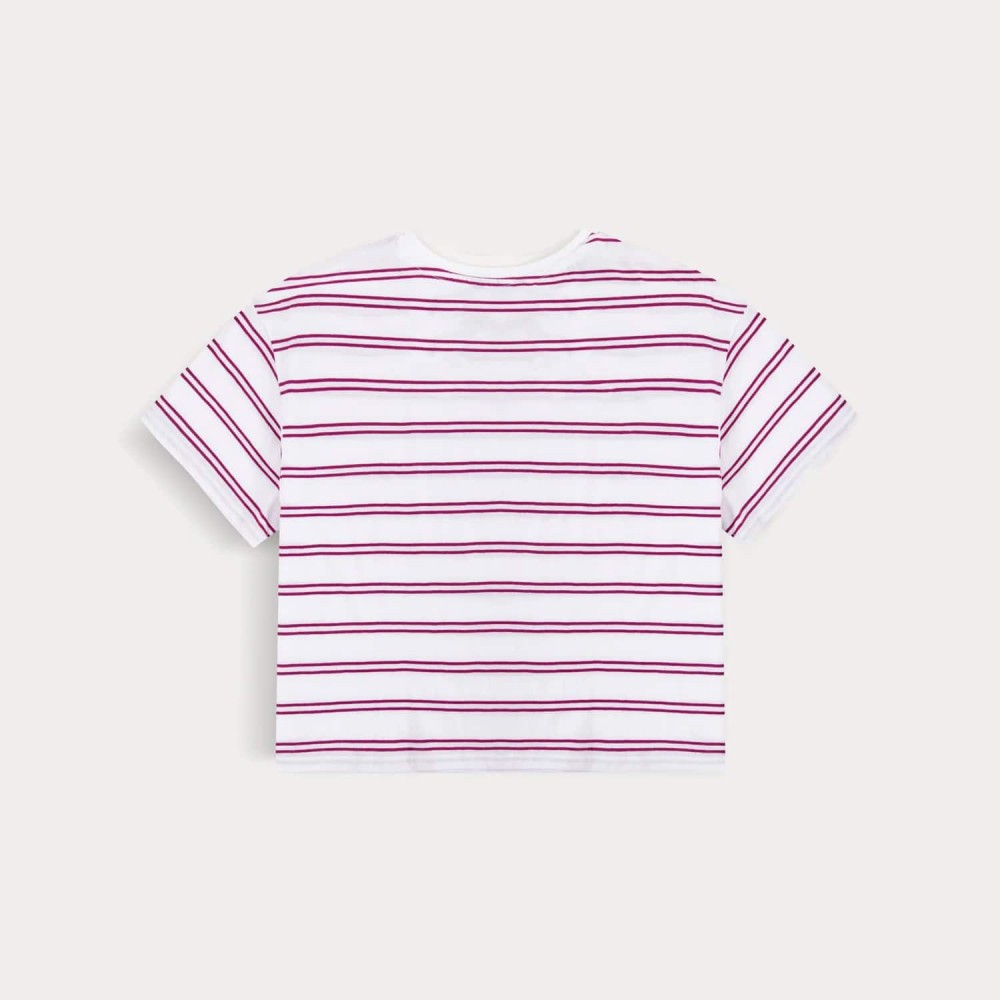 Cropped Smiley Striped T-shirt