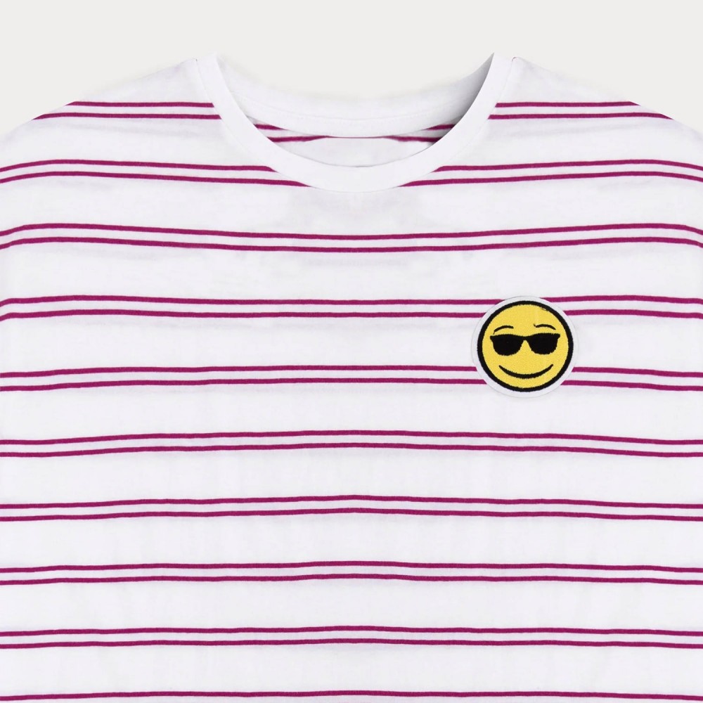 Cropped Smiley Striped T-shirt