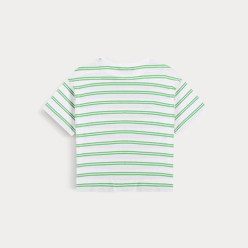 Cropped Smiley Striped T-shirt