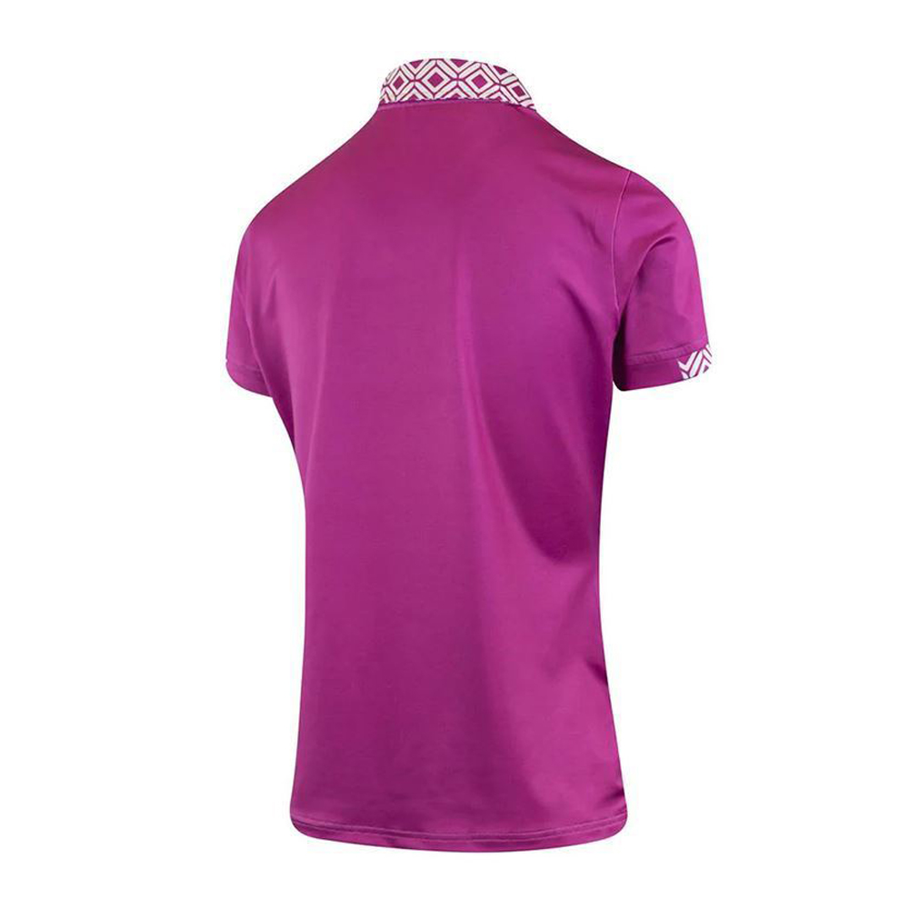 Women's Geometric Zip Neck Polo Shirt