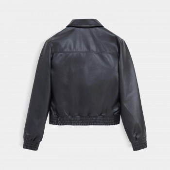 Faux Leather Bomber Jacket