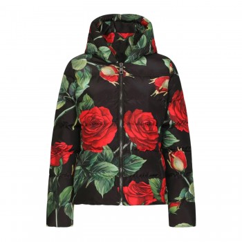 Floral-print Short Down Jacket