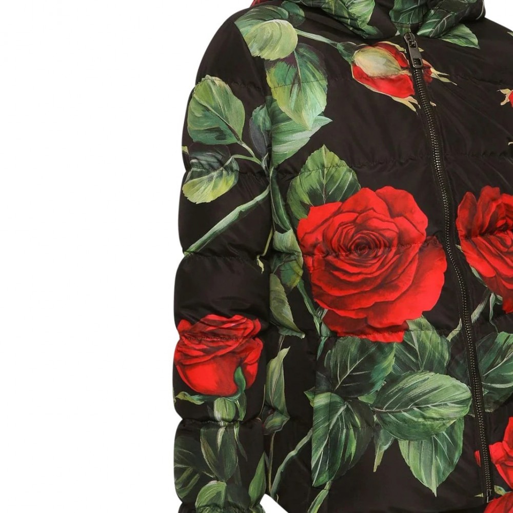 Floral-print Short Down Jacket