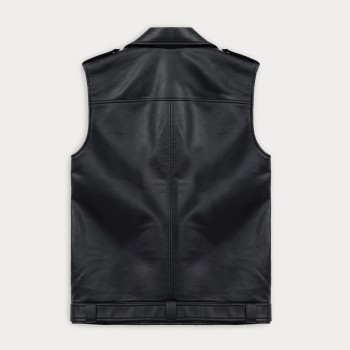 Faux Leather Biker Vest