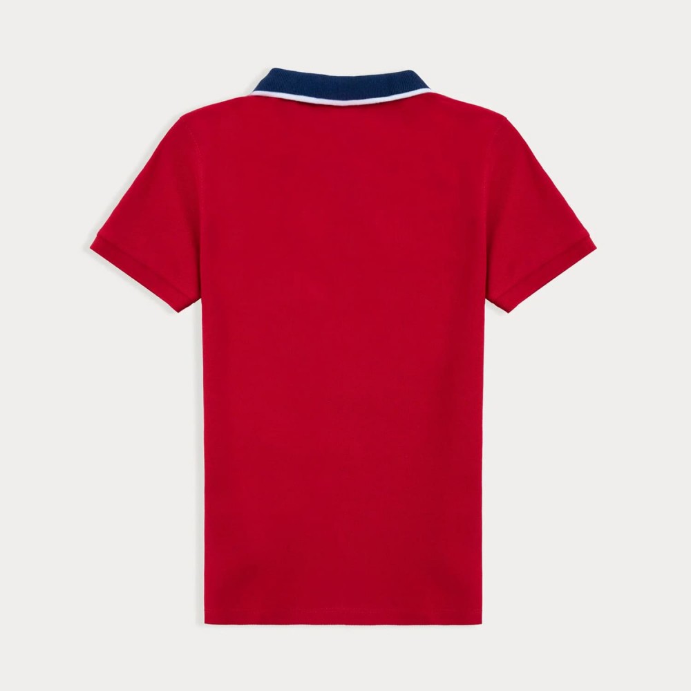 Contrasted Collar Polo Shirt 