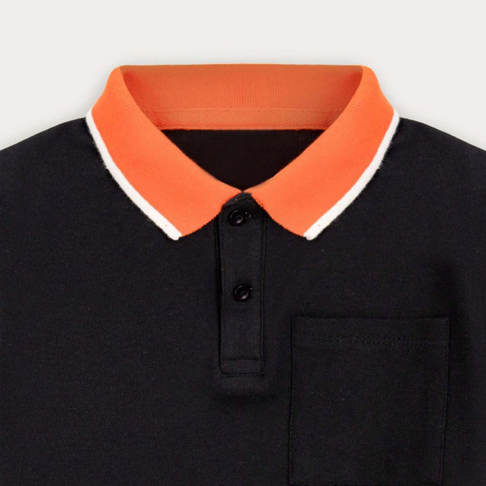 Contrasted Collar Polo Shirt 