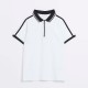 Polo Shirt With Zip & Tipping Detail