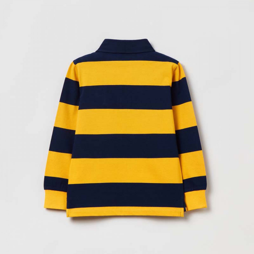 Striped Long Sleeve Polo Shirt