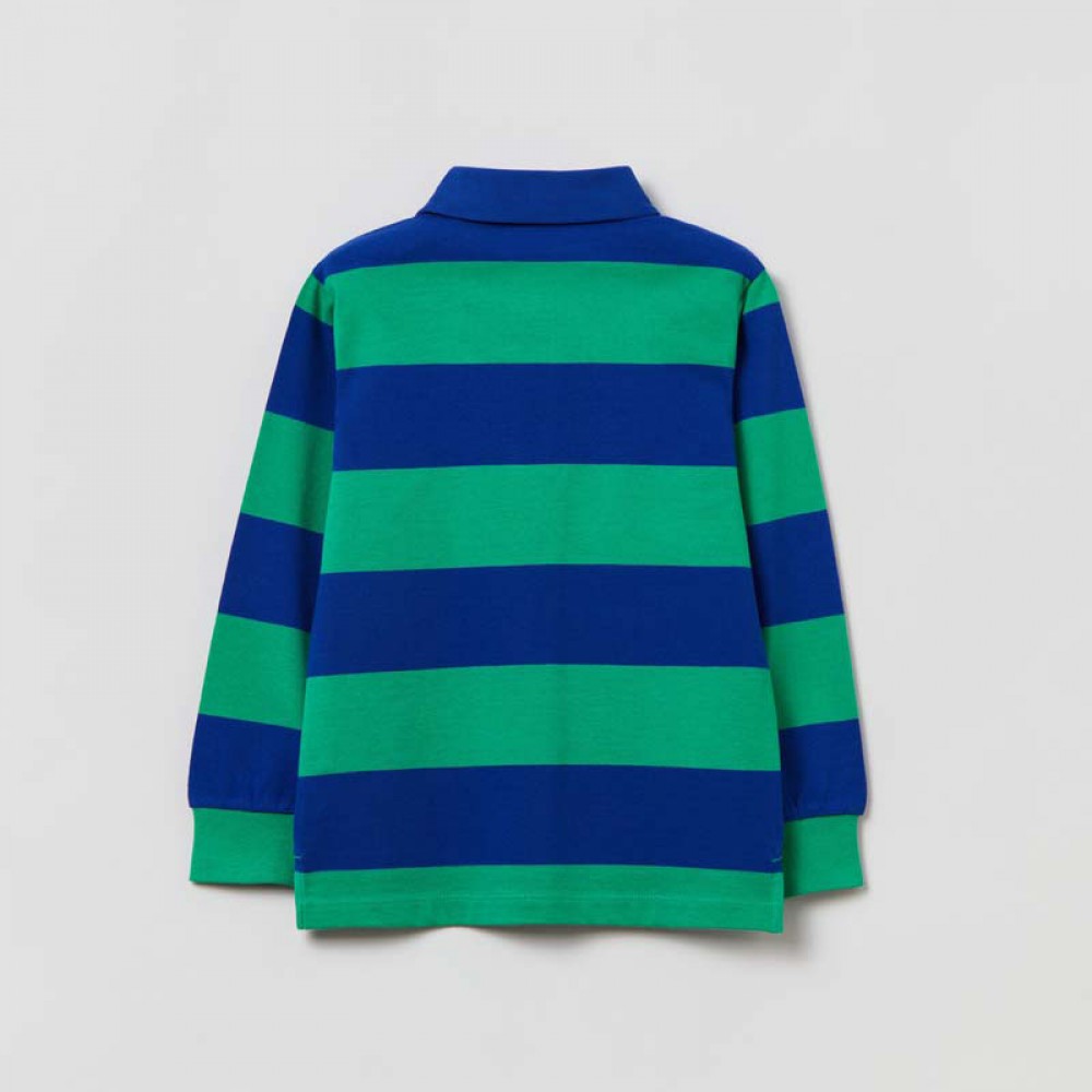 Striped Long Sleeve Polo Shirt