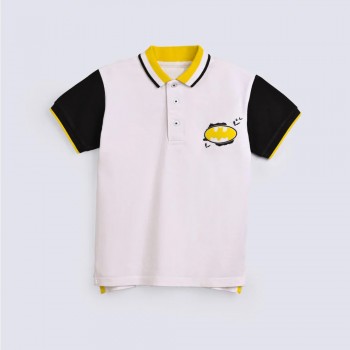 Boys Contrast Sleeve Polo