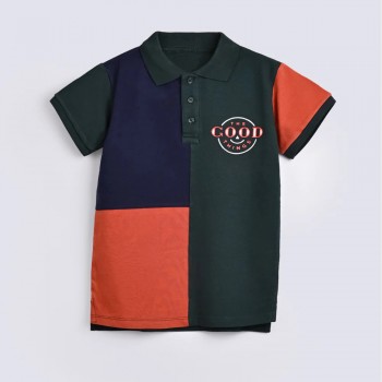 Color Block Printed Polo