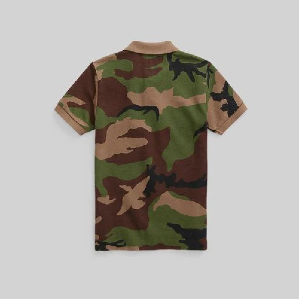 Camo Print Polo Shirt