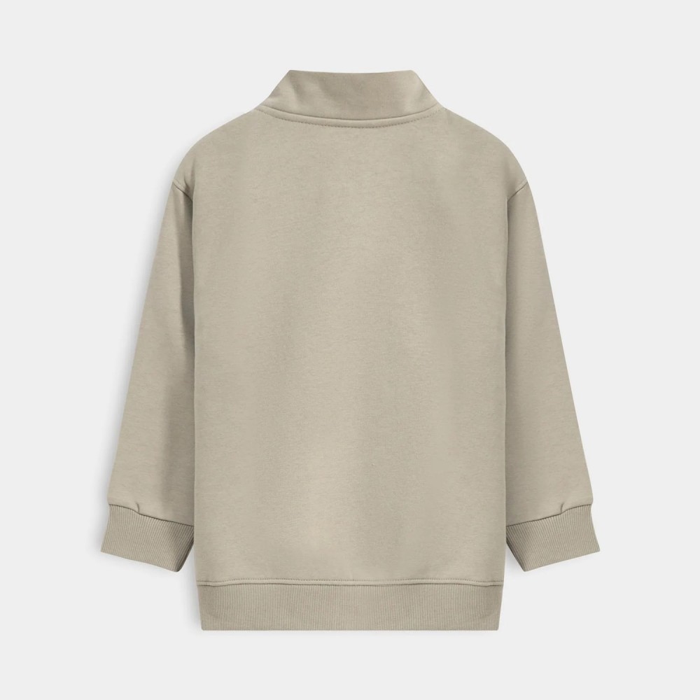 Plain Sweatshirt With Zipper Opening