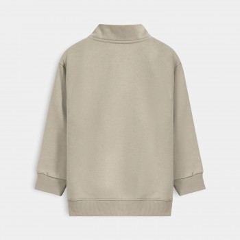 Plain Sweatshirt With Zipper Opening