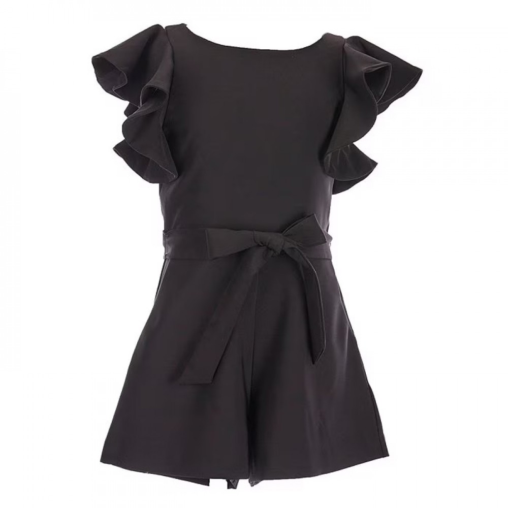 Girls Tiered Ruffle Sleeve Romper