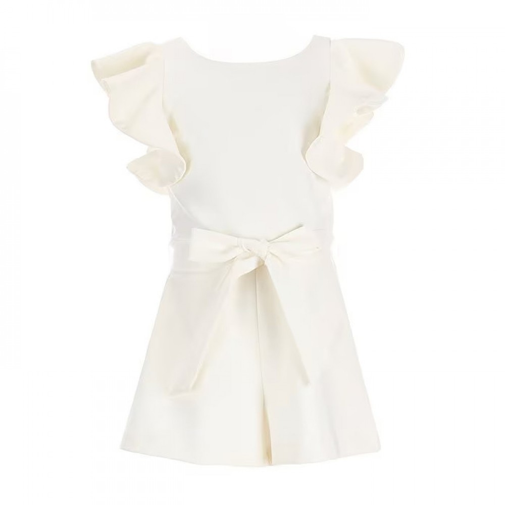 Girls Tiered Ruffle Sleeve Romper