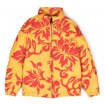 Kids Floral-print Quilted Puffer Jacket