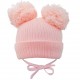 Double Pom Pom Hat with Chin Strap