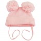 Double Pom Pom Hat with Chin Strap