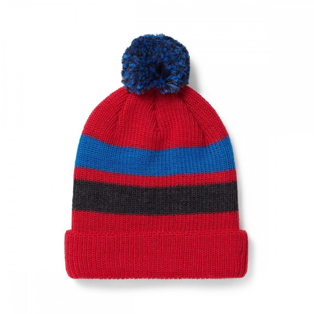 Kids' Stripe Pom Beanie